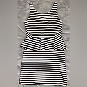 H&M Divided Striped Peplum Dress